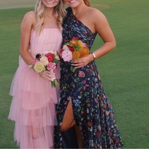 Mac Duggar One shoulder cutout gown